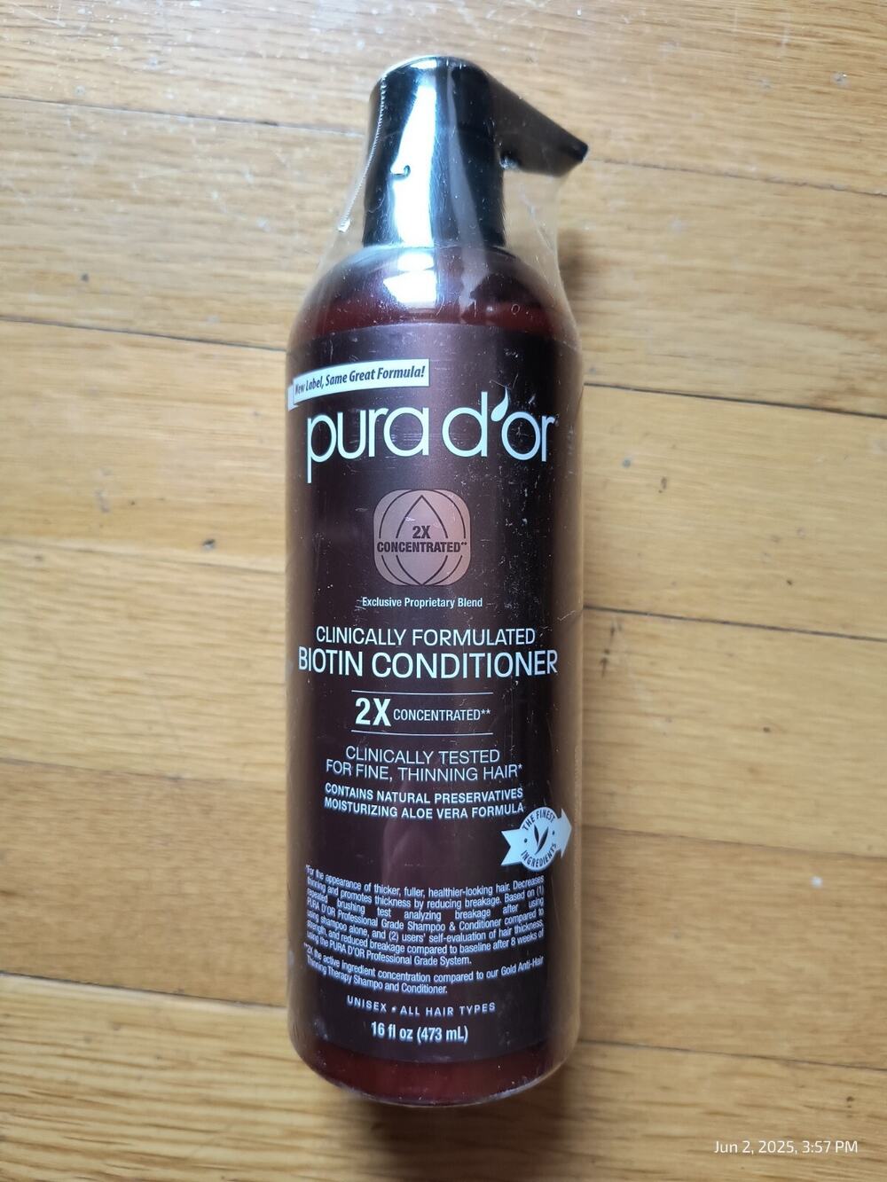 PURA D'OR Biotin Conditioner 16 Oz Professional Grade For Men & Women Hair New